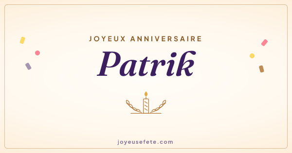 Image « Joyeux anniversaire Patrik » au format large