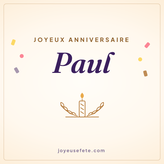Image carrée « Joyeux anniversaire Paul » pour WhatsApp