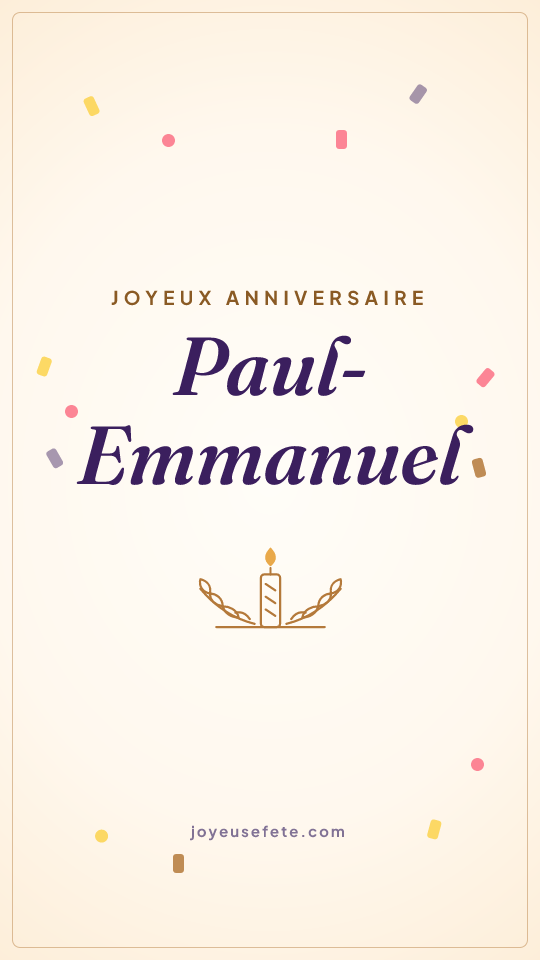 Image « Joyeux anniversaire Paul-Emmanuel » au format story