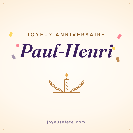 Image carrée « Joyeux anniversaire Paul-Henri » pour WhatsApp