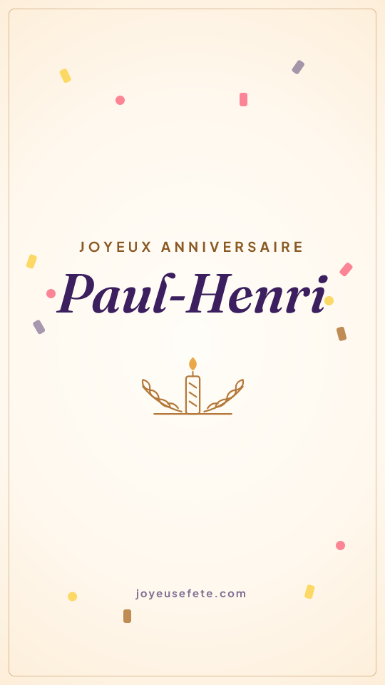 Image « Joyeux anniversaire Paul-Henri » au format story