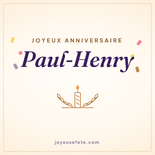 Image carrée « Joyeux anniversaire Paul-Henry » pour WhatsApp