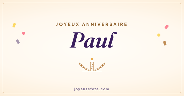 Image « Joyeux anniversaire Paul » au format large
