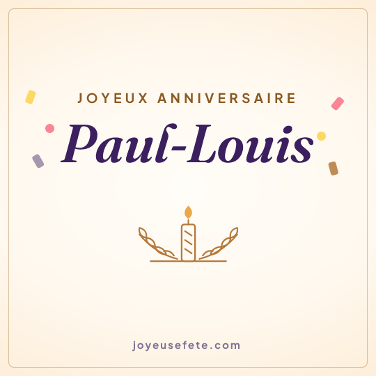 Image carrée « Joyeux anniversaire Paul-Louis » pour WhatsApp