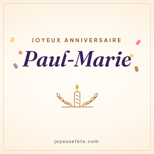 Image carrée « Joyeux anniversaire Paul-Marie » pour WhatsApp