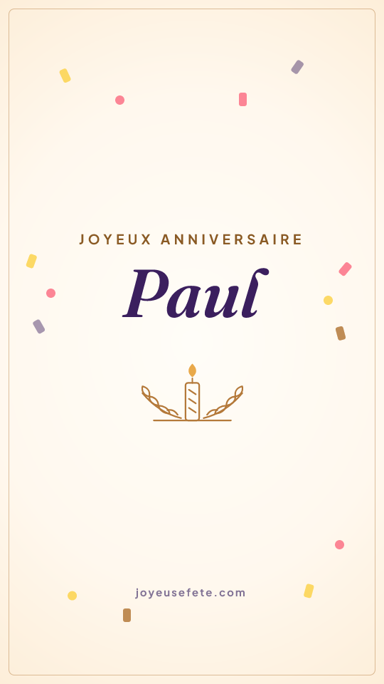 Image « Joyeux anniversaire Paul » au format story