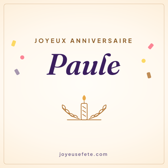 Image carrée « Joyeux anniversaire Paule » pour WhatsApp