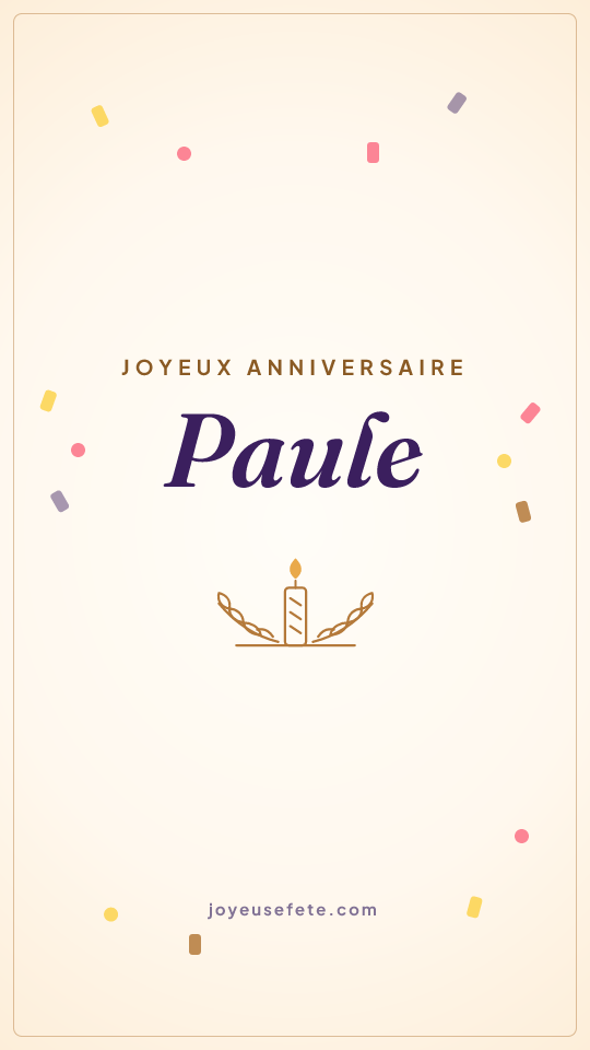 Image « Joyeux anniversaire Paule » au format story
