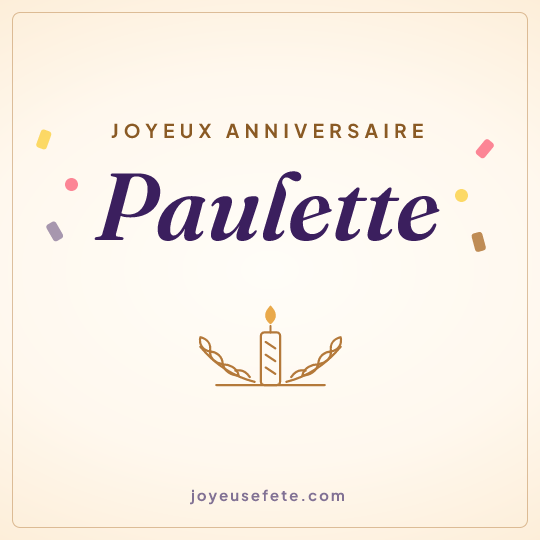 Image carrée « Joyeux anniversaire Paulette » pour WhatsApp