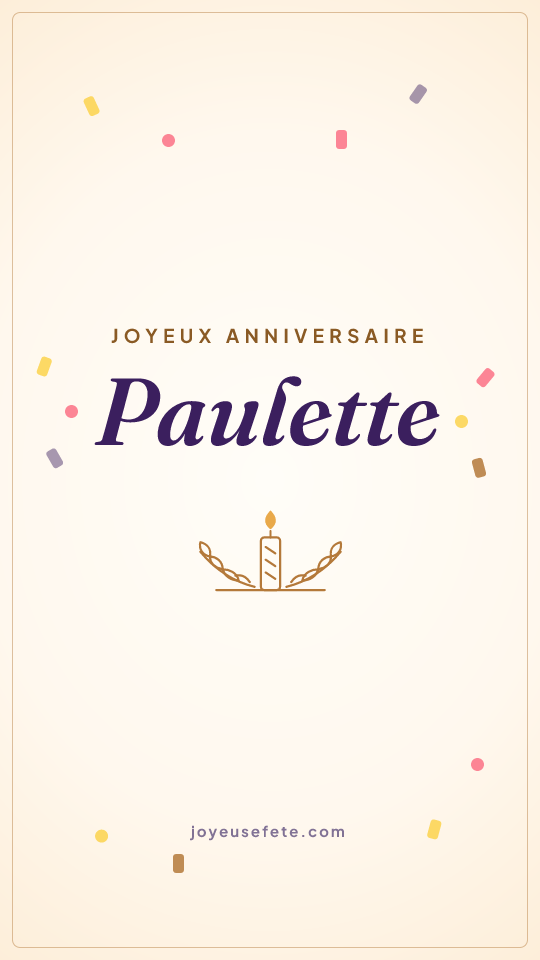 Image « Joyeux anniversaire Paulette » au format story