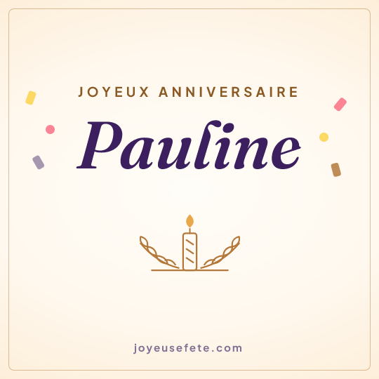 Image carrée « Joyeux anniversaire Pauline » pour WhatsApp