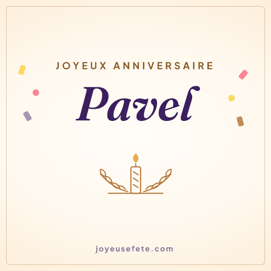 Image carrée « Joyeux anniversaire Pavel » pour WhatsApp