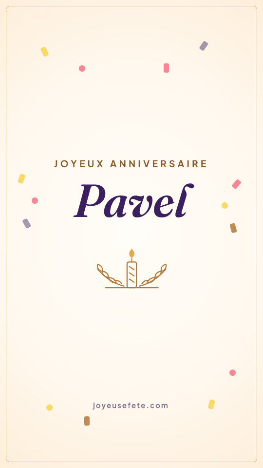 Image « Joyeux anniversaire Pavel » au format story