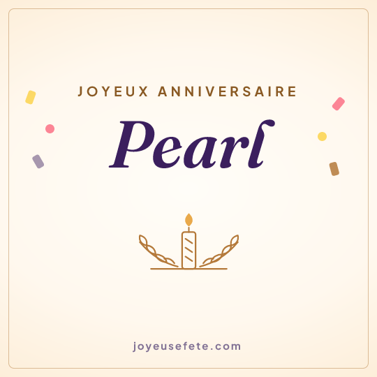 Image carrée « Joyeux anniversaire Pearl » pour WhatsApp
