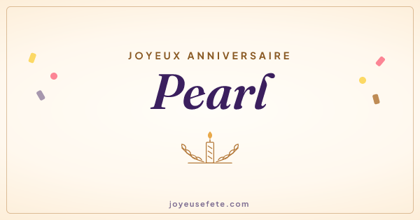 Image « Joyeux anniversaire Pearl » au format large
