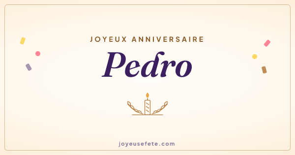 Image « Joyeux anniversaire Pedro » au format large