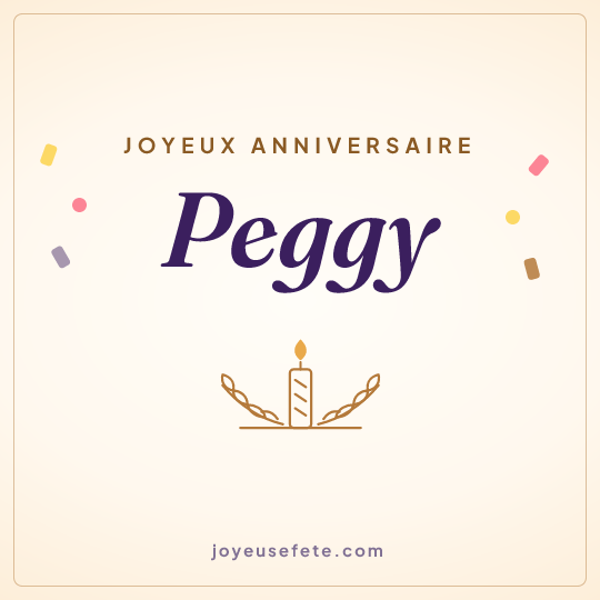 Image carrée « Joyeux anniversaire Peggy » pour WhatsApp