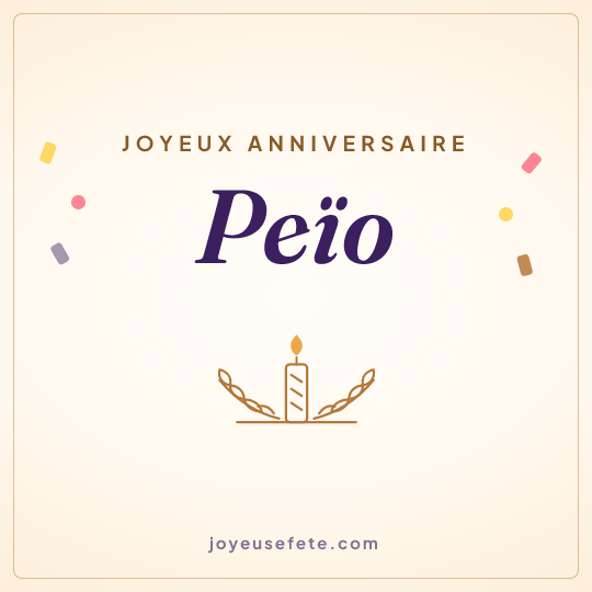 Image carrée « Joyeux anniversaire Peïo » pour WhatsApp