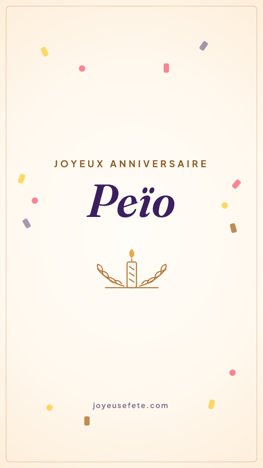 Image « Joyeux anniversaire Peïo » au format story
