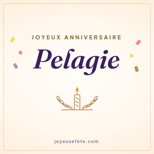 Image carrée « Joyeux anniversaire Pelagie » pour WhatsApp