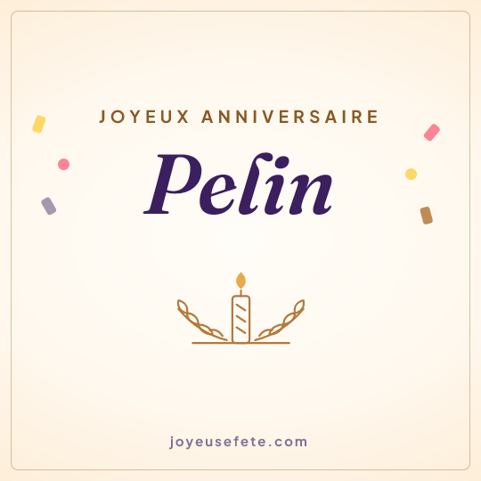 Image carrée « Joyeux anniversaire Pelin » pour WhatsApp