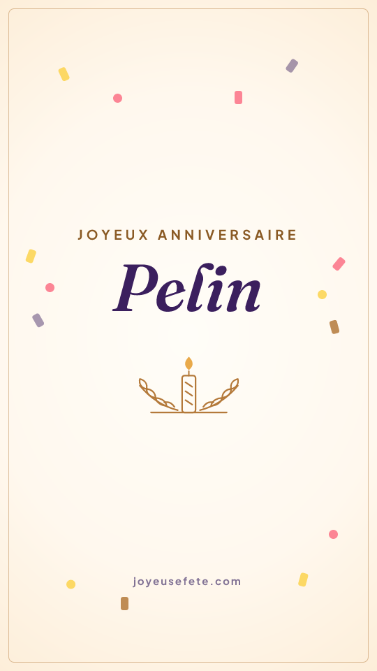 Image « Joyeux anniversaire Pelin » au format story