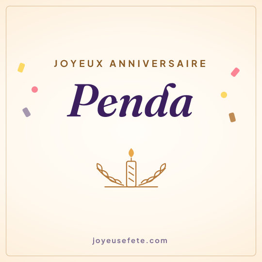 Image carrée « Joyeux anniversaire Penda » pour WhatsApp