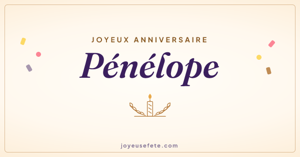 Image « Joyeux anniversaire Pénélope » au format large