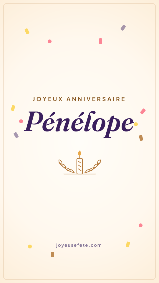 Image « Joyeux anniversaire Pénélope » au format story