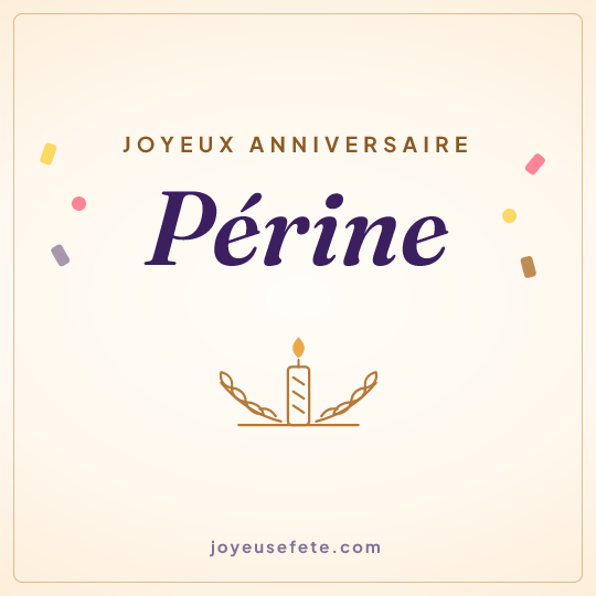 Image carrée « Joyeux anniversaire Périne » pour WhatsApp