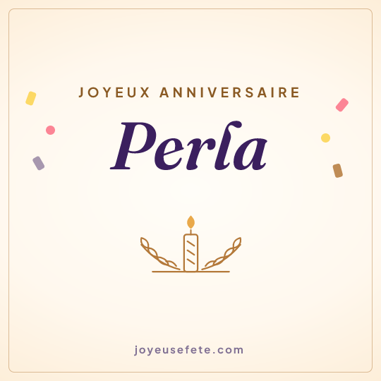 Image carrée « Joyeux anniversaire Perla » pour WhatsApp