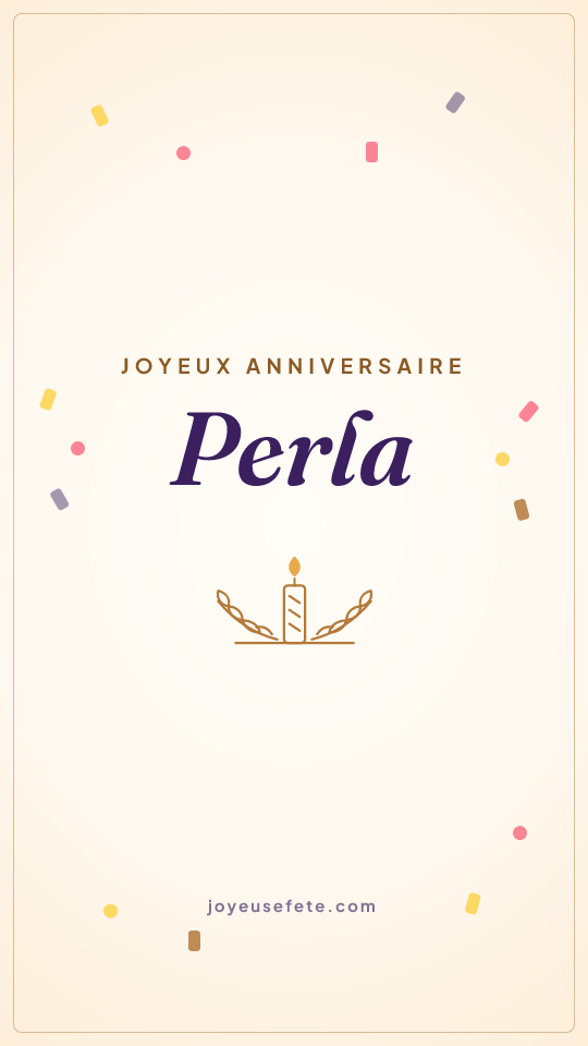 Image « Joyeux anniversaire Perla » au format story
