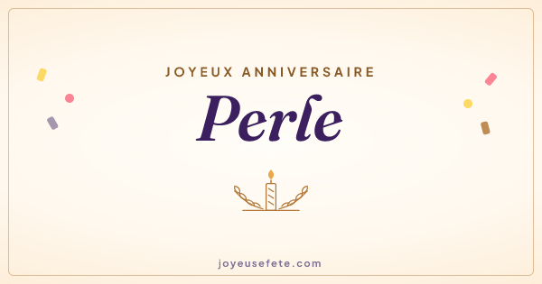 Image « Joyeux anniversaire Perle » au format large