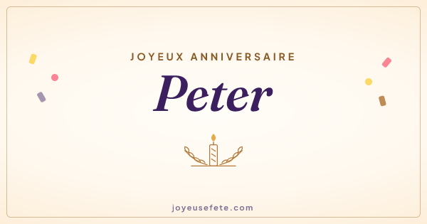 Image « Joyeux anniversaire Peter » au format large