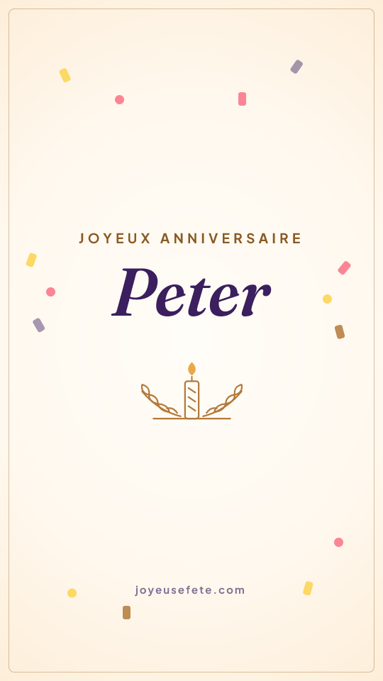 Image « Joyeux anniversaire Peter » au format story