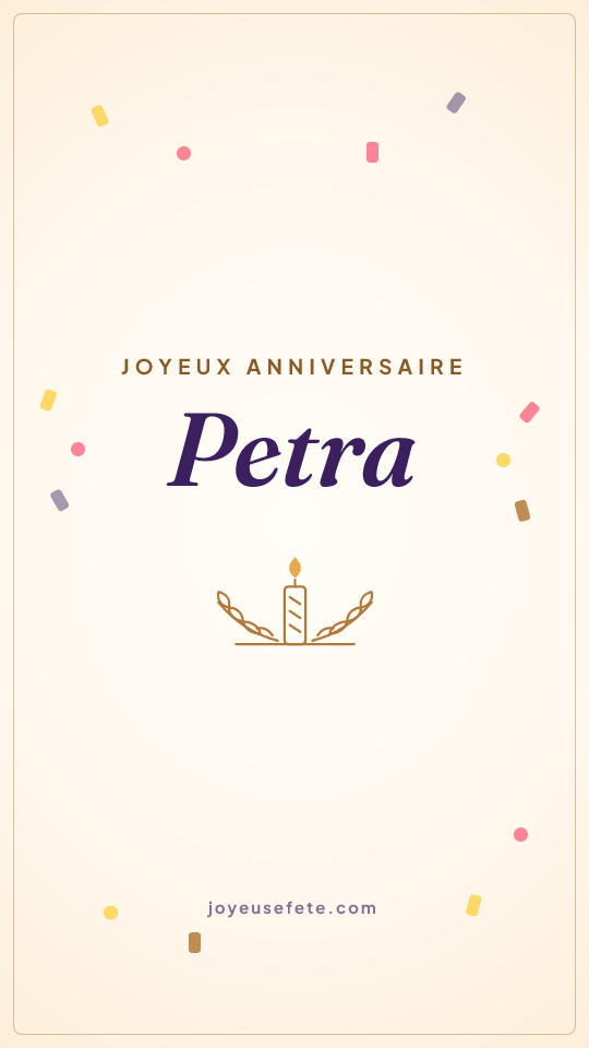 Image « Joyeux anniversaire Petra » au format story