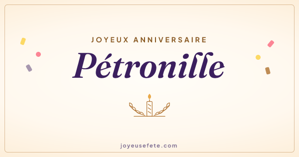 Image « Joyeux anniversaire Pétronille » au format large