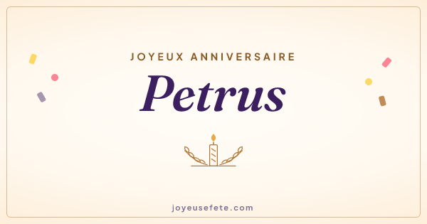 Image « Joyeux anniversaire Petrus » au format large