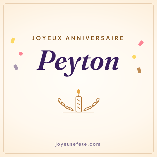 Image carrée « Joyeux anniversaire Peyton » pour WhatsApp