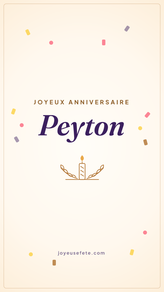 Image « Joyeux anniversaire Peyton » au format story