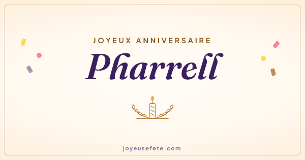 Image « Joyeux anniversaire Pharrell » au format large