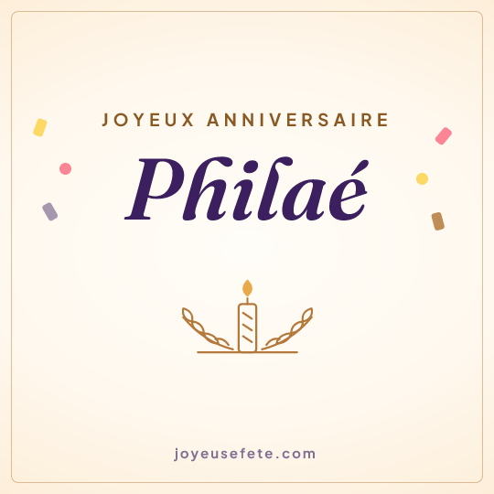 Image carrée « Joyeux anniversaire Philaé » pour WhatsApp