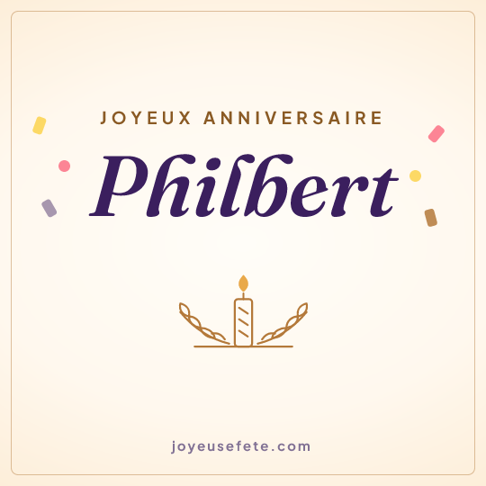 Image carrée « Joyeux anniversaire Philbert » pour WhatsApp