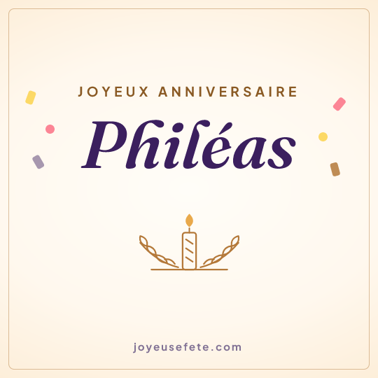 Image carrée « Joyeux anniversaire Philéas » pour WhatsApp