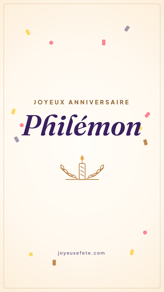 Image « Joyeux anniversaire Philémon » au format story