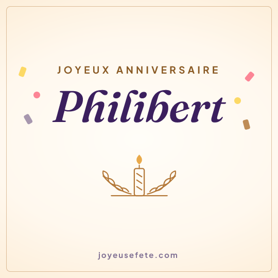 Image carrée « Joyeux anniversaire Philibert » pour WhatsApp