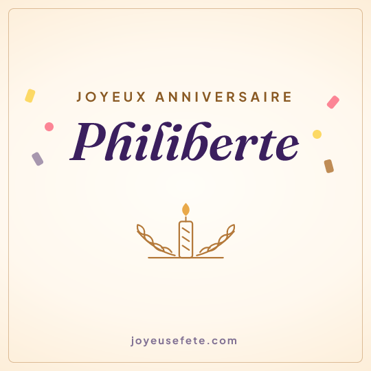 Image carrée « Joyeux anniversaire Philiberte » pour WhatsApp