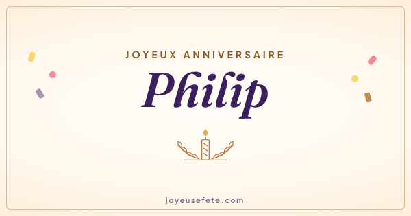 Image « Joyeux anniversaire Philip » au format large
