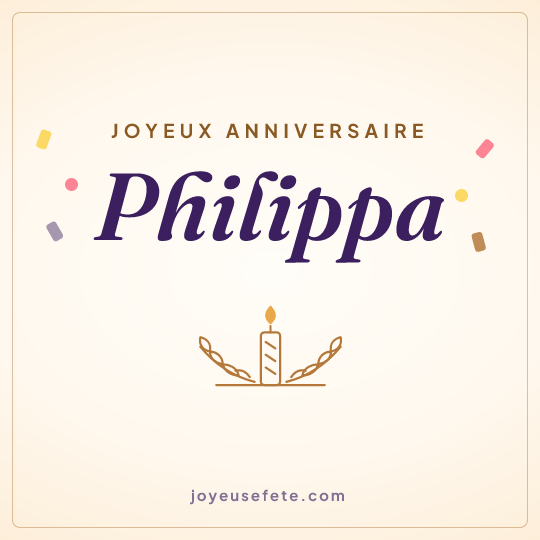 Image carrée « Joyeux anniversaire Philippa » pour WhatsApp