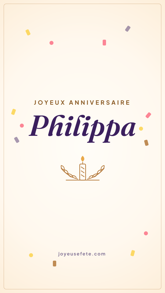 Image « Joyeux anniversaire Philippa » au format story